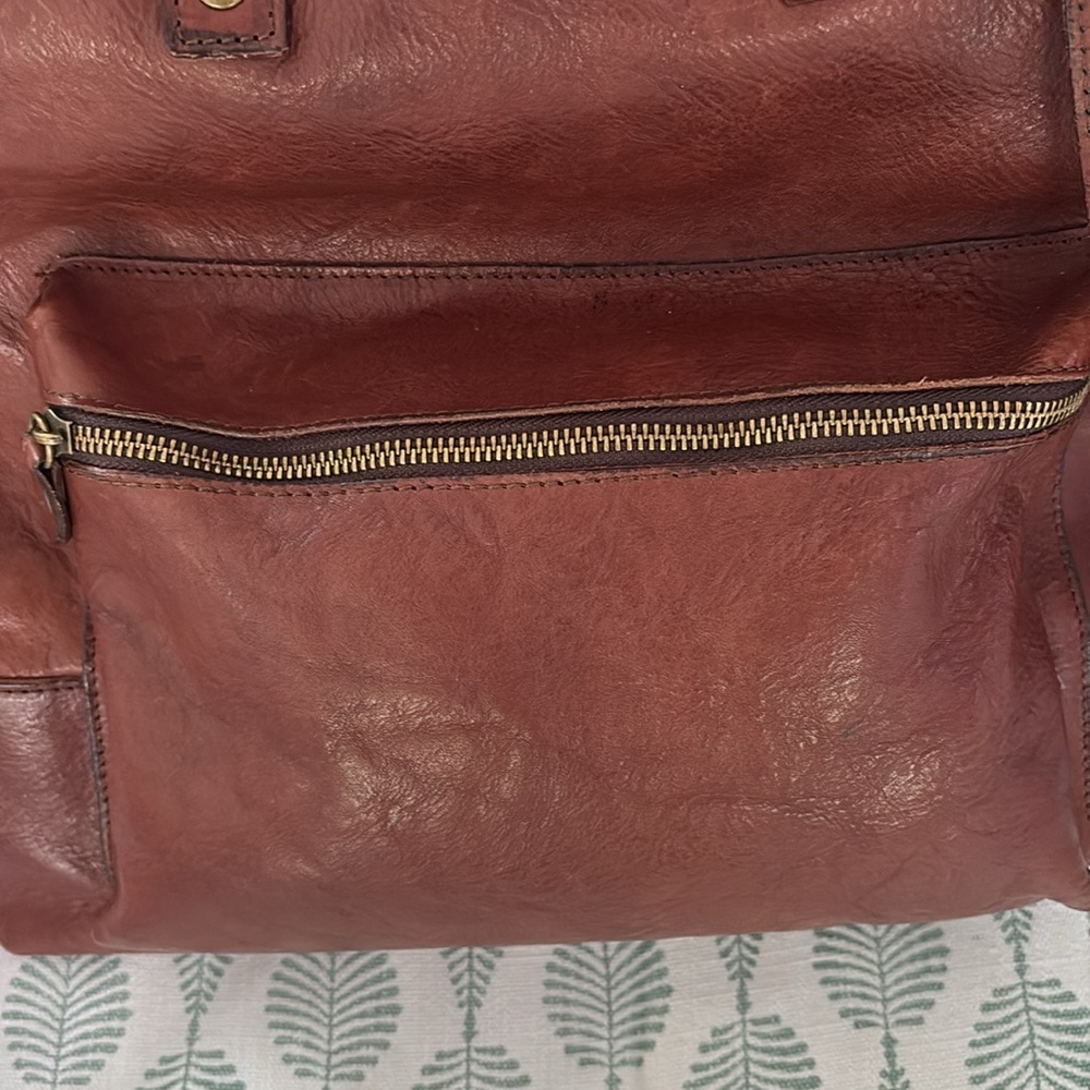BROWN LEATHER BAGPACK - Picture 4 of 11